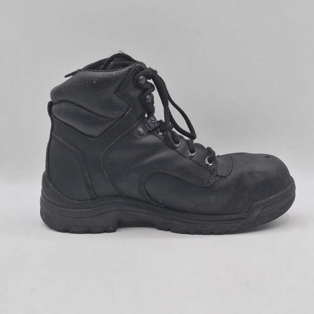 Timberland PRO Titan Work‎ Boots Womens Size 7 Black Leather Ankle Safety Toe